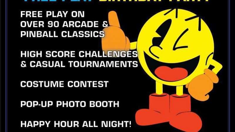 Image for Pac-Man’s Free Play Birthday Party – Sunday 5/22, 5pm-late