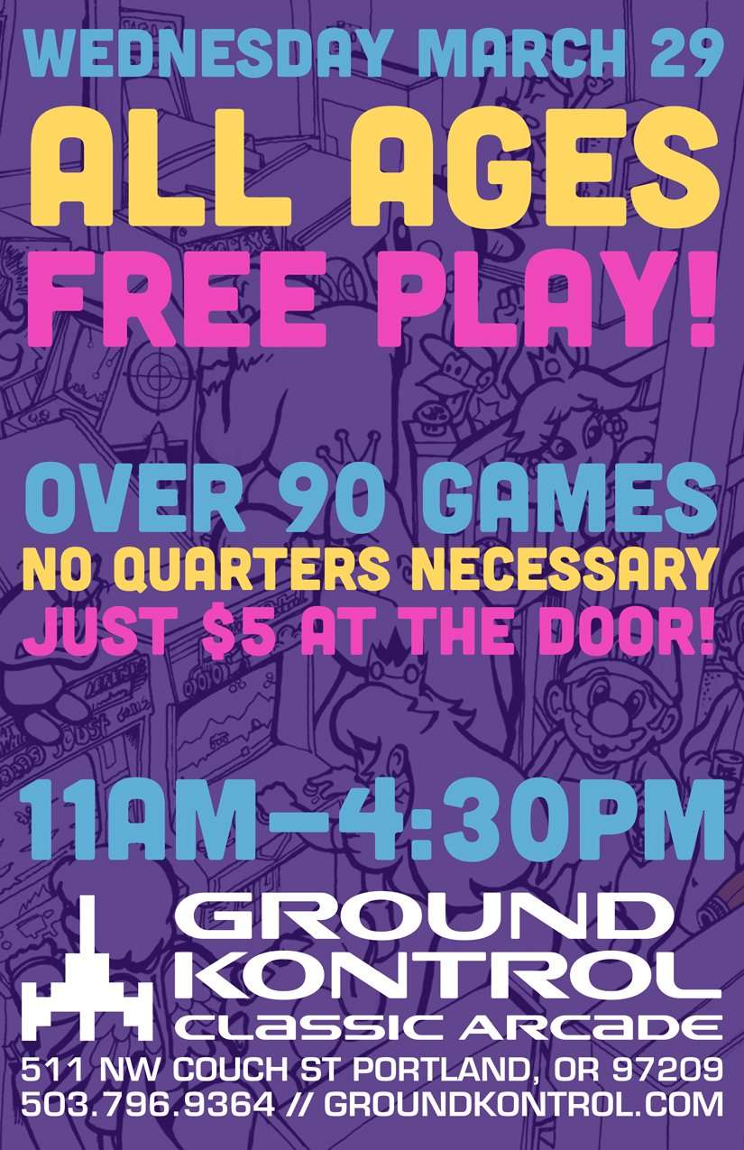 All Ages Free Play Party – Wednesday 3/29, 11am-4:30pm