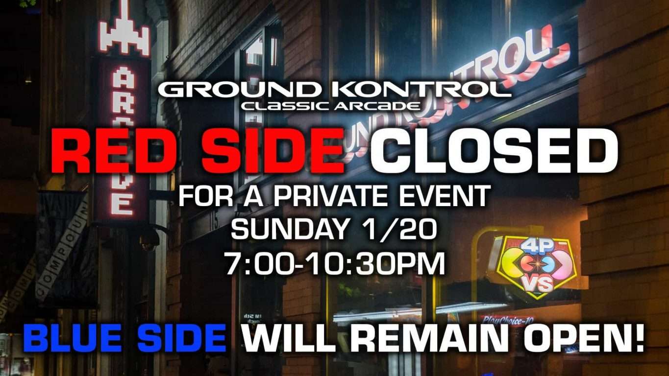 Red Side Closed From 7-10:30PM For a Private Event