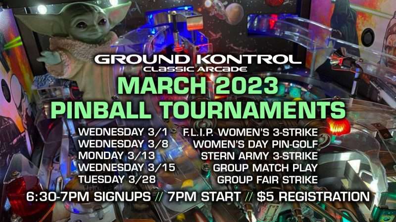 Image for March 2023 Pinball Tournaments