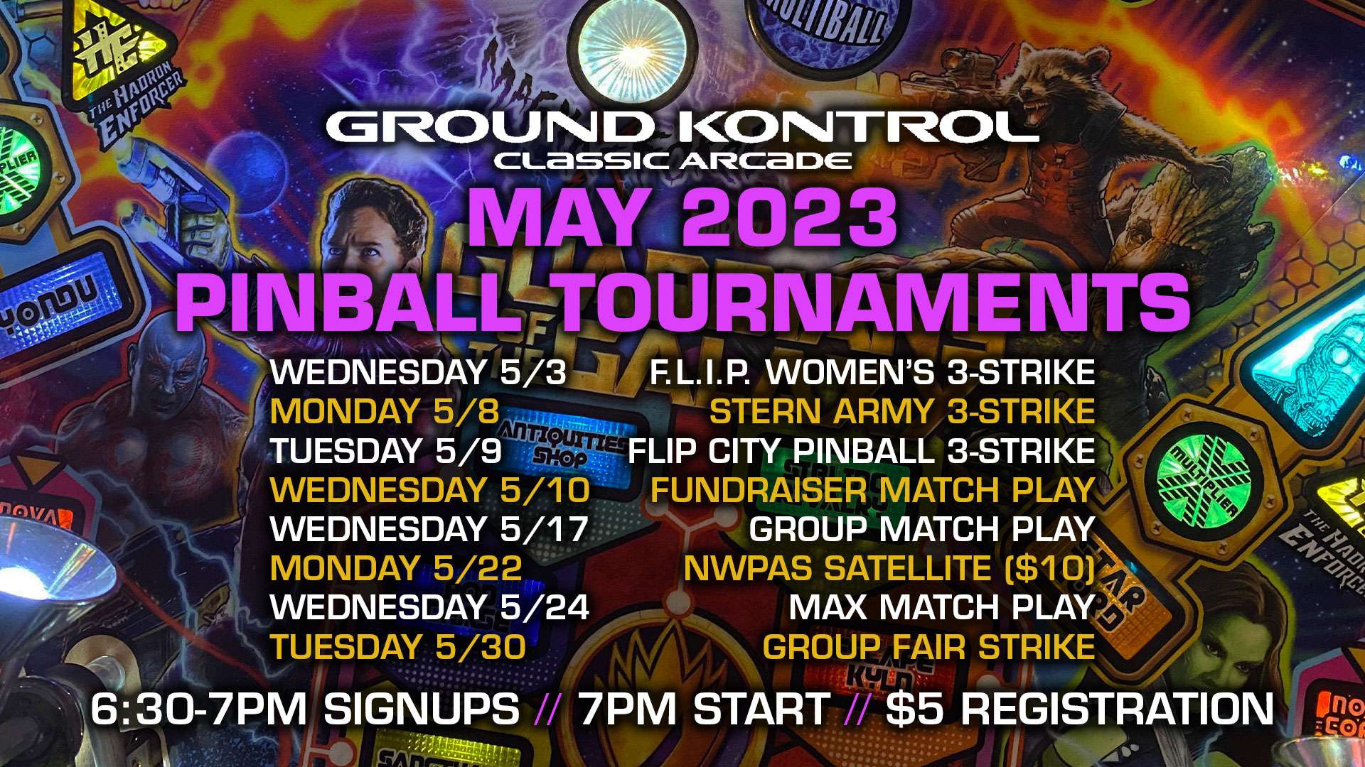 May 2023 Pinball Tournaments