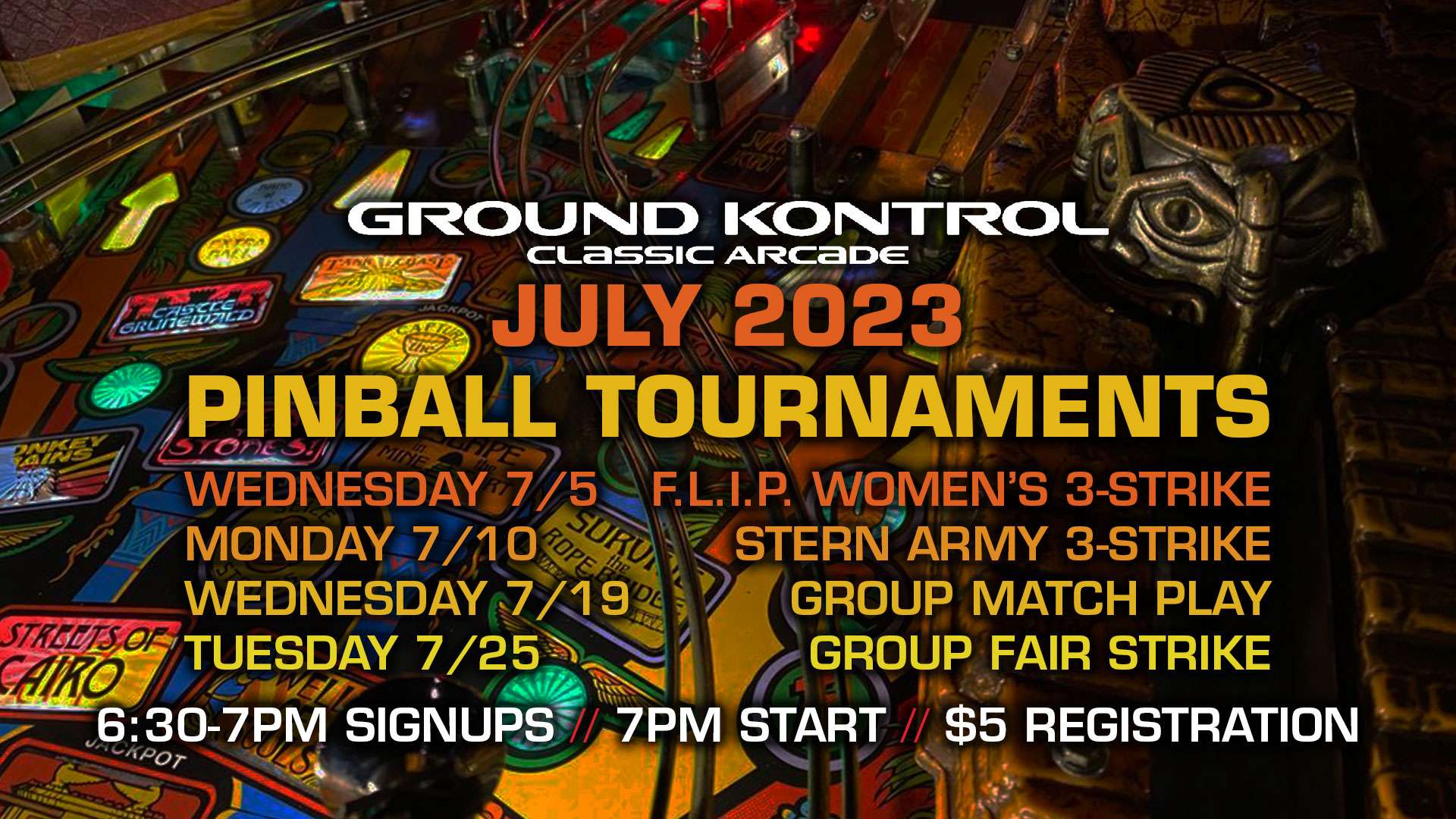 July 2023 Pinball Tournaments