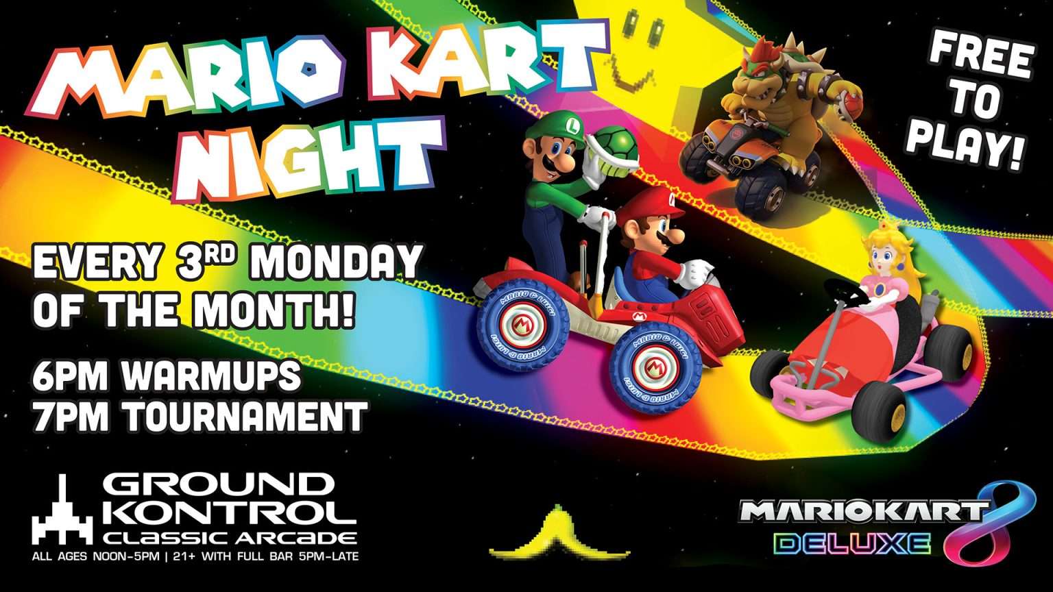 Mario Kart Night Mario Kart 8 DX Tournament (July 2024)Ground Kontrol