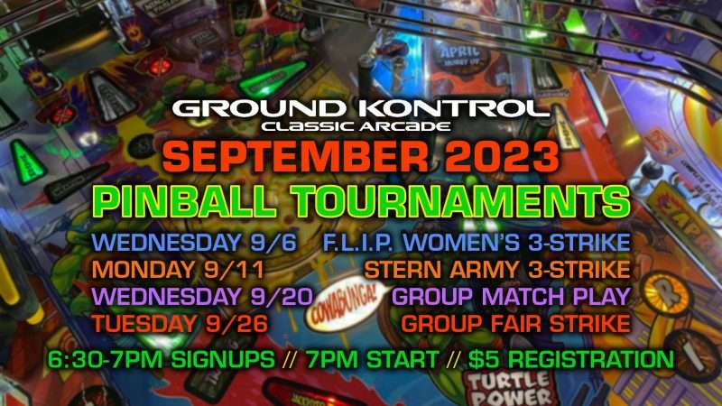 Image for September 2023 Pinball Tournaments