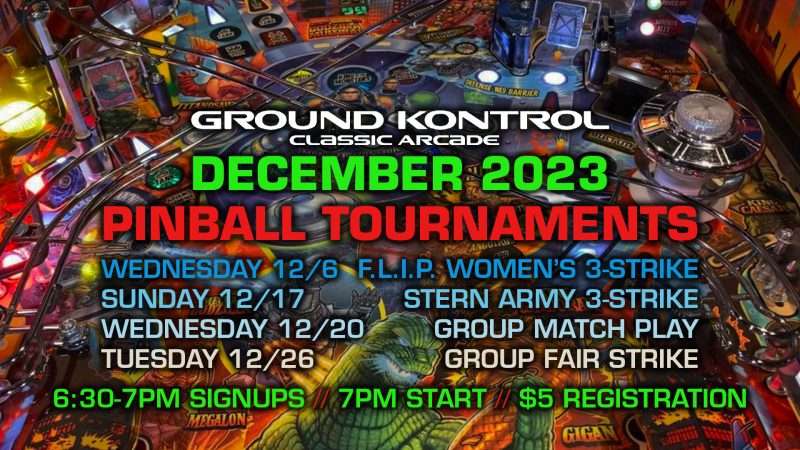 Image for December 2023 Pinball Tournaments
