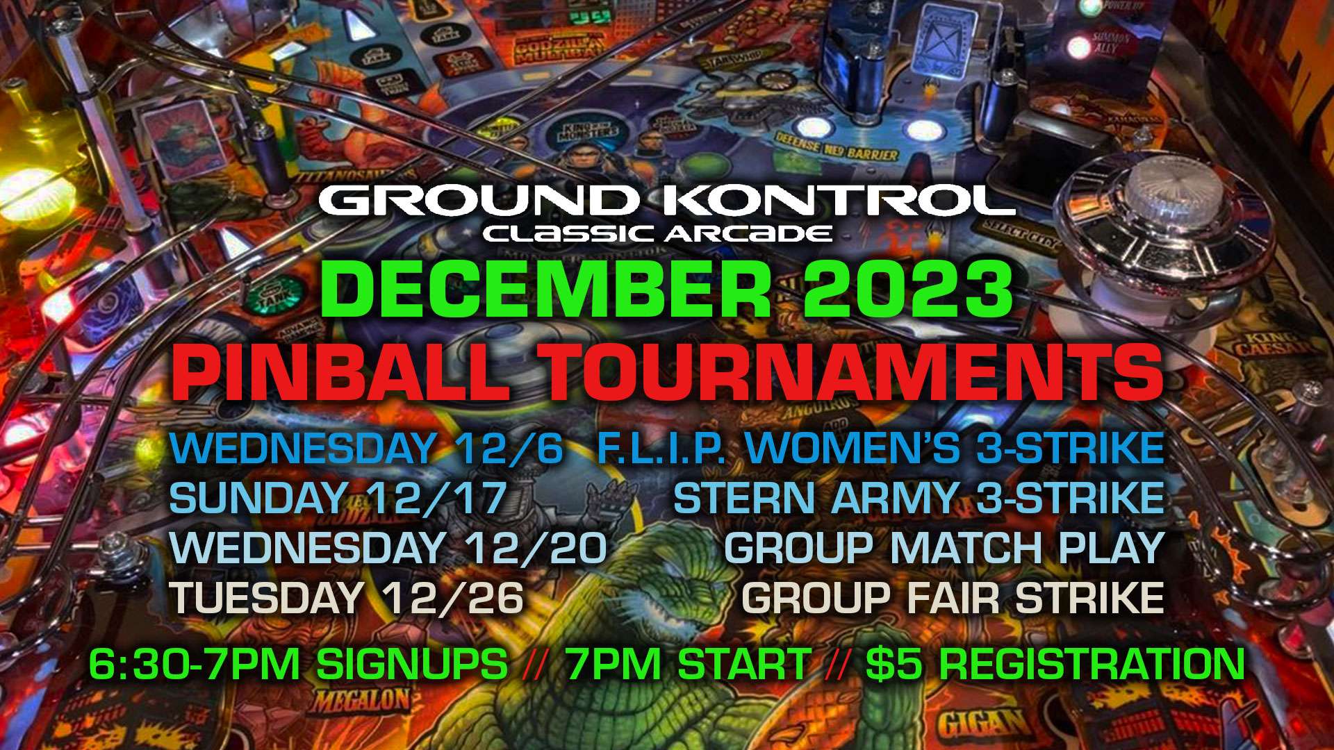 December 2023 Pinball Tournaments