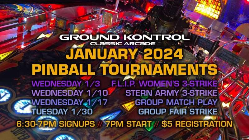 Image for January 2024 Pinball Tournaments