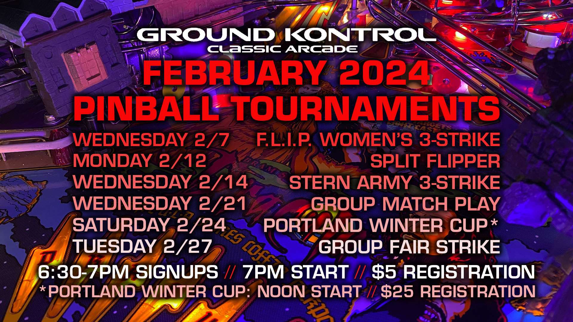 February 2024 Pinball Tournaments