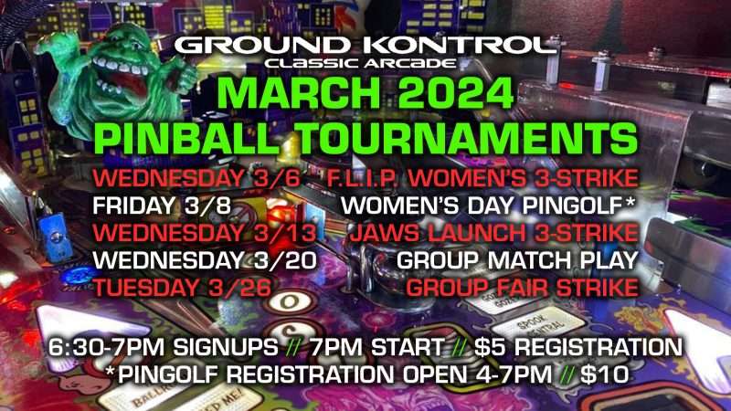 Image for March 2024 Pinball Tournaments