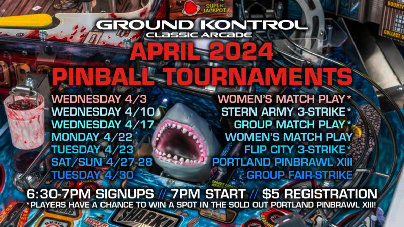 Image for April 2024 Pinball Tournaments