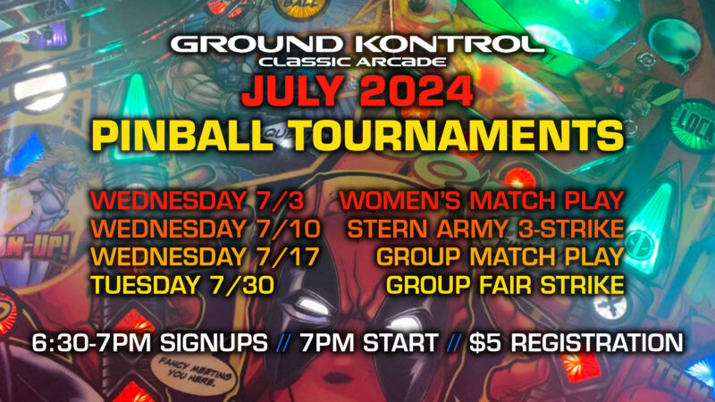 Image for July 2024 Pinball Tournaments