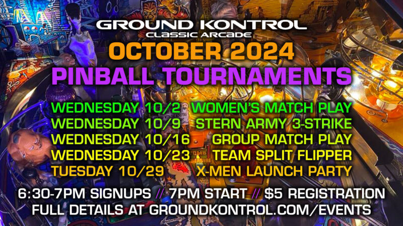 Image for October 2024 Pinball Tournaments