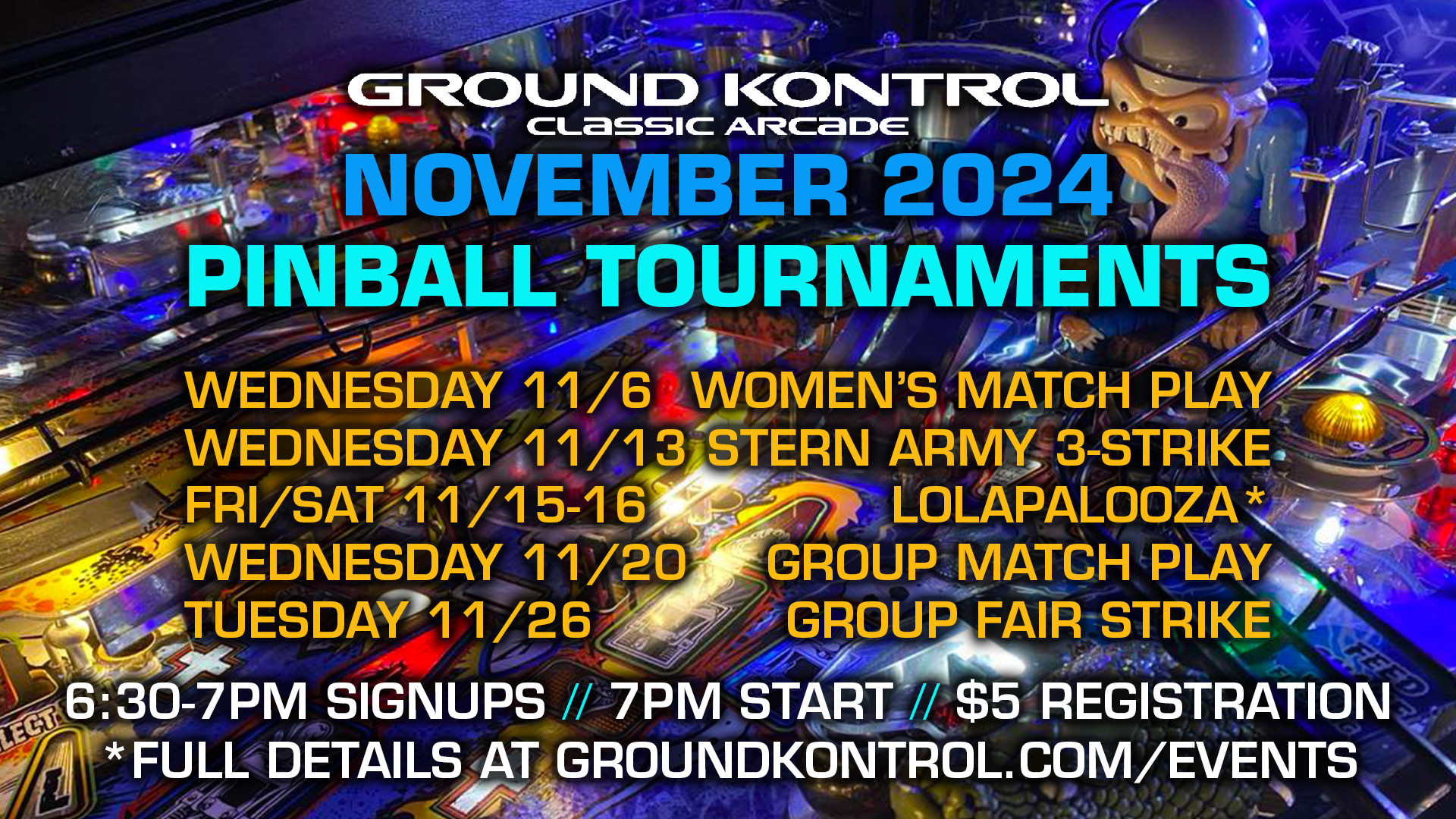 November 2024 Pinball Tournaments