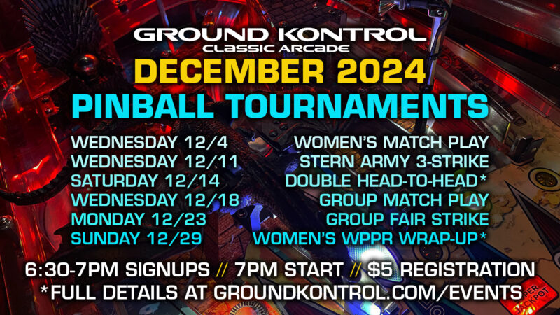 Image for December 2024 Pinball Tournaments