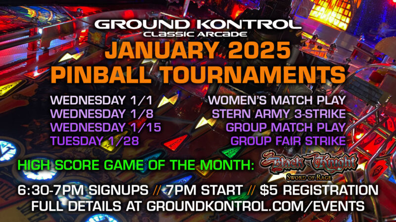 Image for January 2025 Pinball Tournaments