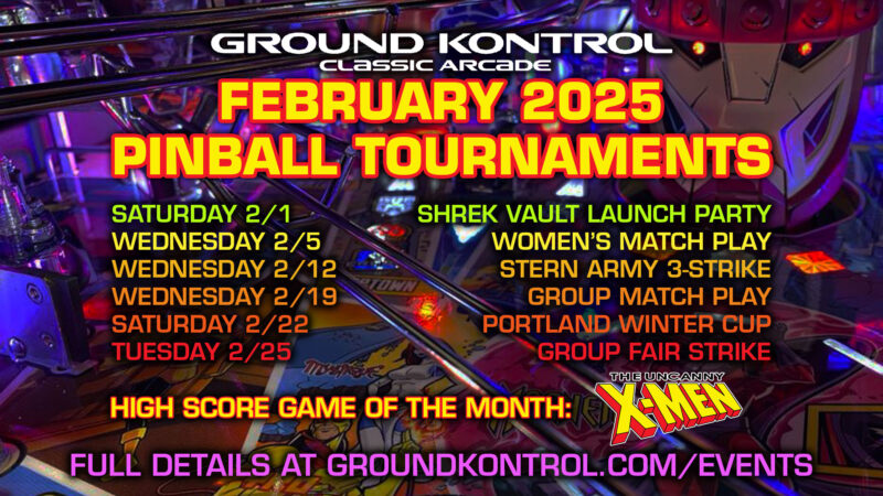 Image for February 2025 Pinball Tournaments