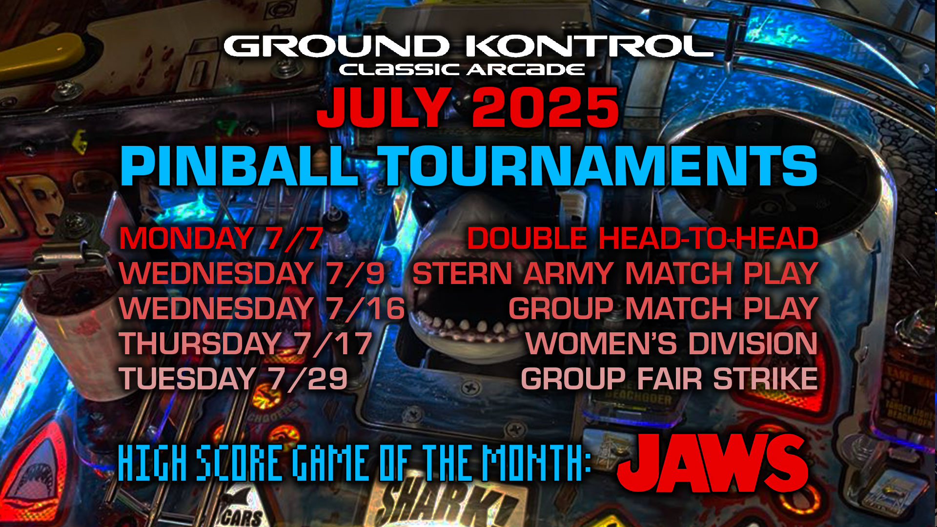 July 2025 Pinball Tournaments