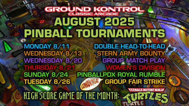 Image for August 2025 Pinball Tournaments
