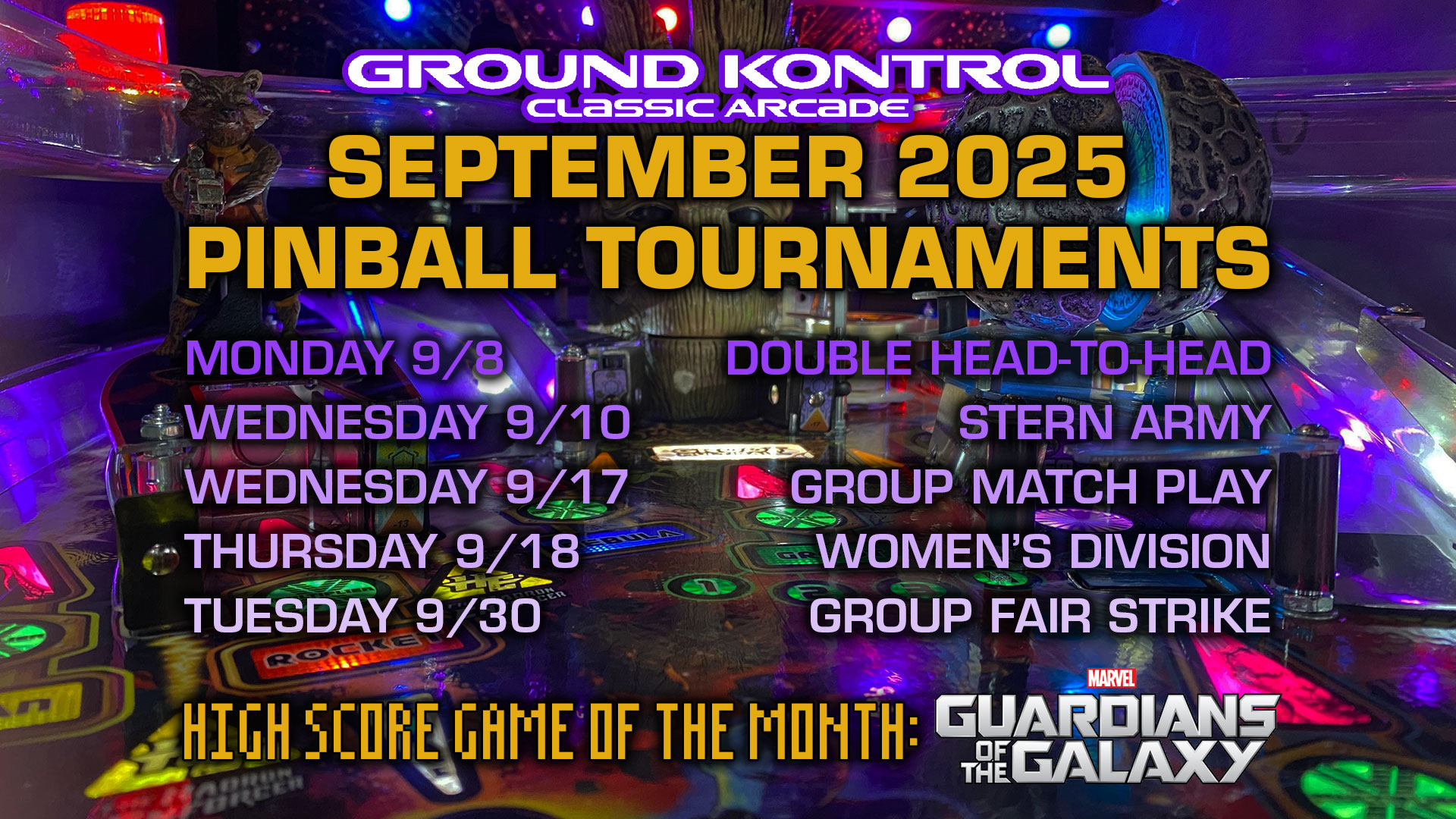 September 2025 Pinball Tournaments