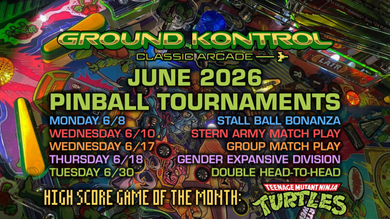 Image for June 2026 Pinball Tournaments