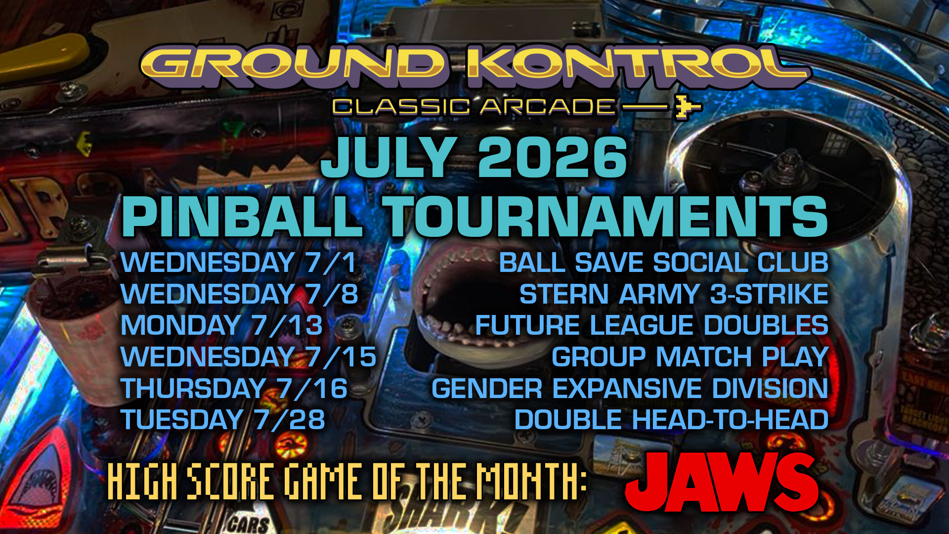 July 2026 Pinball Tournaments