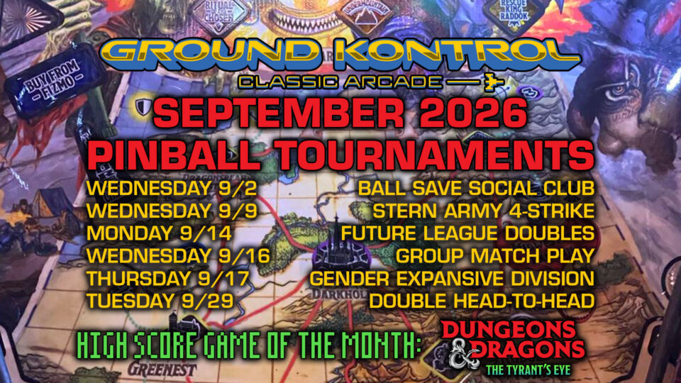 September 2026 Pinball Tournaments